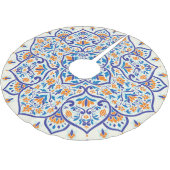 Jupon De Sapin En Polyester Brossé Motif de luxe Orange Blue Ornament (Angle)