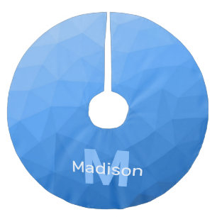 Jupon De Sapin En Polyester Brossé Motif de maillage géométrique bleu clair