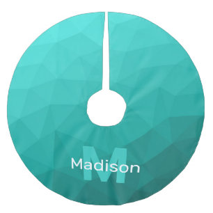 Jupon De Sapin En Polyester Brossé Motif de maillage géométrique turquoise Turquoise