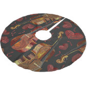 Jupon De Sapin En Polyester Brossé Motif de musique violon Red Heart (Angle)