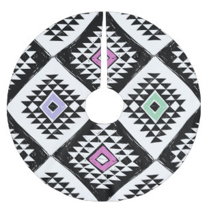 Jupon De Sapin En Polyester Brossé Motif de Navajo, tribu noire blanche