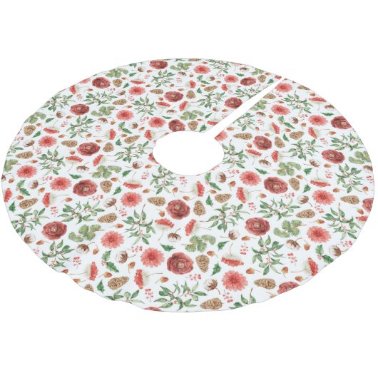 Jupon De Sapin En Polyester Brossé Motif de Noël (Angle)