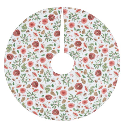 Jupon De Sapin En Polyester Brossé Motif de Noël (Devant)