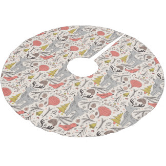 Jupon De Sapin En Polyester Brossé Motif de Noël