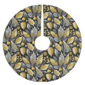 Jupon De Sapin En Polyester Brossé Motif de Noël Black Gold #22 ID1009 (Devant)