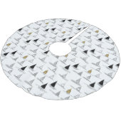 Jupon De Sapin En Polyester Brossé Motif de Noël Black Gold #5 ID1009 (Angle)