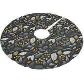 Jupon De Sapin En Polyester Brossé Motif de Noël Blacke Gold #18 ID1009 (Angle)