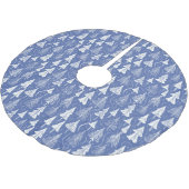 Jupon De Sapin En Polyester Brossé Motif de Noël bleu n° 6 ID1009 (Angle)