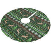 Jupon De Sapin En Polyester Brossé Motif de Noël cool (Angle)