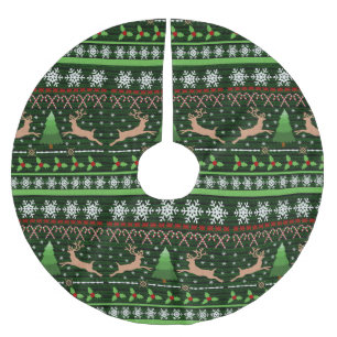 Jupon De Sapin En Polyester Brossé Motif de Noël cool