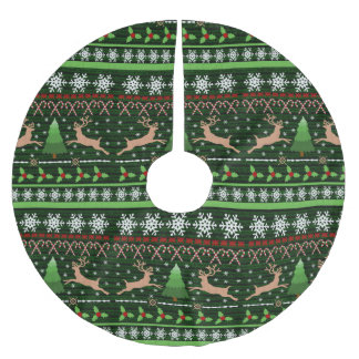 Jupon De Sapin En Polyester Brossé Motif de Noël cool