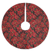 Jupon De Sapin En Polyester Brossé Motif de Noël des Fêtes Rouges (Devant)