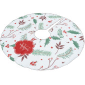 Jupon De Sapin En Polyester Brossé Motif de Noël festif Monogrammé (Angle)