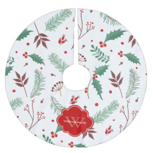 Jupon De Sapin En Polyester Brossé Motif de Noël festif Monogrammé