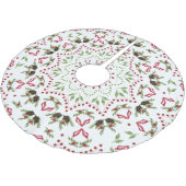 Jupon De Sapin En Polyester Brossé Motif de Noël Red Green Classic (Angle)
