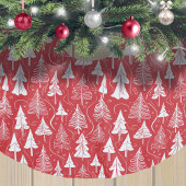 Jupon De Sapin En Polyester Brossé Motif de Noël rouge #6 ID1009