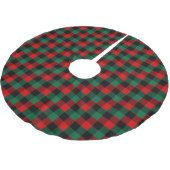 Jupon De Sapin En Polyester Brossé Motif de Noël vert rouge moderne (Angle)