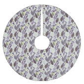 Jupon De Sapin En Polyester Brossé Motif de Noël vert violet #21 ID1009 (Devant)