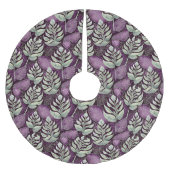 Jupon De Sapin En Polyester Brossé Motif de Noël vert violet #29 ID1009 (Devant)