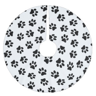 Jupon De Sapin En Polyester Brossé Motif De Pâtes, Paniers De Chien, Paniers Noirs