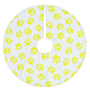 Jupon De Sapin En Polyester Brossé Motif De Pâtes, Patrouilles De Chien, Paws Jaunes