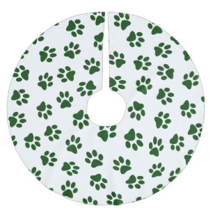 Jupon De Sapin En Polyester Brossé Motif De Pâtes, Patrouilles De Chiens, Paws Vertes