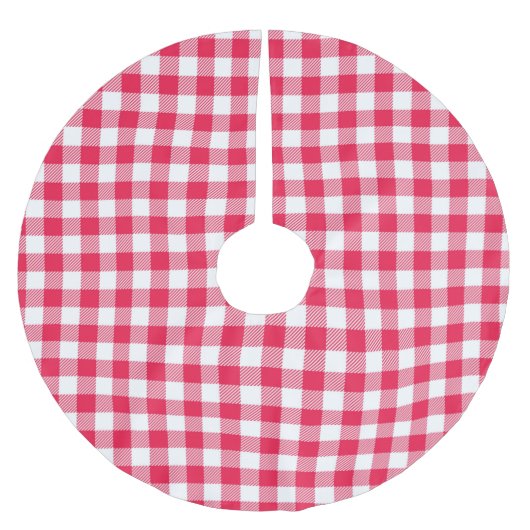 Jupon De Sapin En Polyester Brossé Motif de pays En vichy rouge classique (Devant)