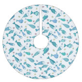 Jupon De Sapin En Polyester Brossé Motif De Poisson Et D'Amidon (Devant)