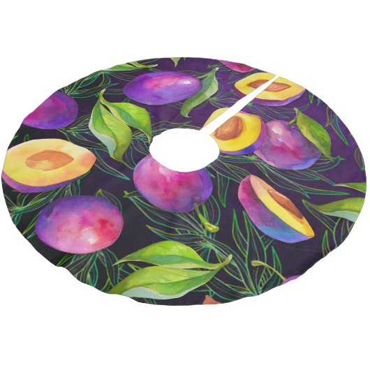 Jupon De Sapin En Polyester Brossé Motif de prune violette (Angle)
