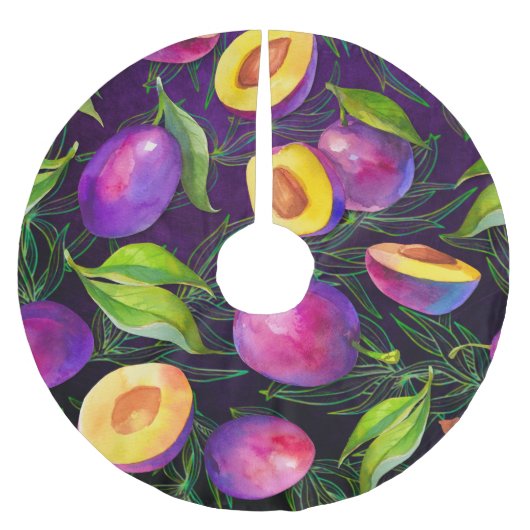 Jupon De Sapin En Polyester Brossé Motif de prune violette (Devant)