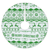 Jupon De Sapin En Polyester Brossé Motif de rennes verts (Devant)