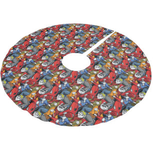 Jupon De Sapin En Polyester Brossé Motif de scooter de chats et de chiens