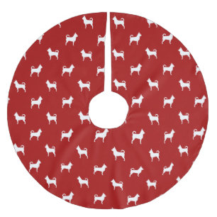 Jupon De Sapin En Polyester Brossé Motif de silhouettes de Chihuahua