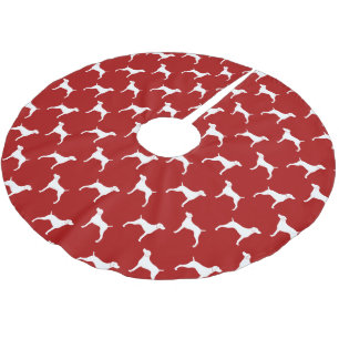 Jupon De Sapin En Polyester Brossé Motif de silhouettes de Weimaraner Rouge