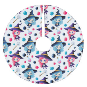 Jupon De Sapin En Polyester Brossé Motif de sorcière magique mignon