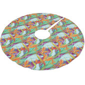 Jupon De Sapin En Polyester Brossé Motif de Strelitzia (Angle)