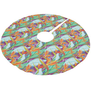 Jupon De Sapin En Polyester Brossé Motif de Strelitzia