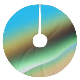 Jupon De Sapin En Polyester Brossé Motif de texture abstraite arc-en-ciel vert bleu t