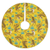 Jupon De Sapin En Polyester Brossé Motif de tigre d'or asiatique (Devant)