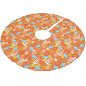 Jupon De Sapin En Polyester Brossé Motif de voilier tropical (Angle)