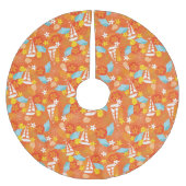 Jupon De Sapin En Polyester Brossé Motif de voilier tropical (Devant)