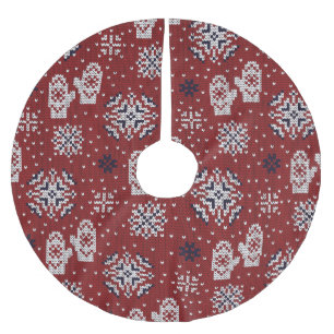 Jupon De Sapin En Polyester Brossé Motif décoratif de Noël d'hiver