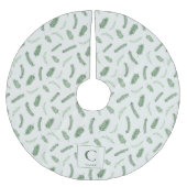 Jupon De Sapin En Polyester Brossé Motif d'épinette de Noël Monogrammé (Devant)
