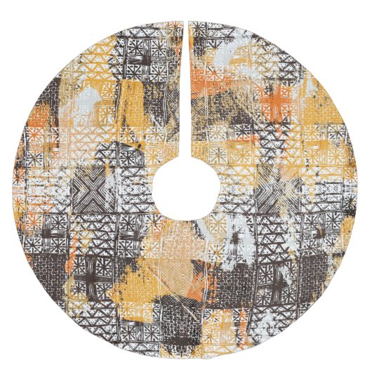 Jupon De Sapin En Polyester Brossé Motif déprimé de la tribu Boho géométrique (Devant)