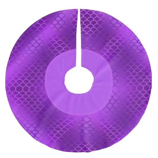 Jupon De Sapin En Polyester Brossé Motif des écailles de sirène violet (Devant)
