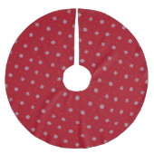 Jupon De Sapin En Polyester Brossé Motif des flocons et des points d'hiver (Devant)