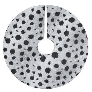 Jupon De Sapin En Polyester Brossé Motif des points Dalmatiens noirs et blancs