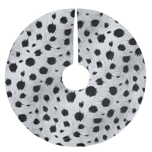 Jupon De Sapin En Polyester Brossé Motif des points Dalmatiens noirs et blancs (Devant)