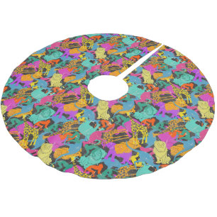 Jupon De Sapin En Polyester Brossé Motif des silhouettes d'animaux rétro