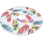 Jupon De Sapin En Polyester Brossé Motif des tongs de plage d'été (Angle)